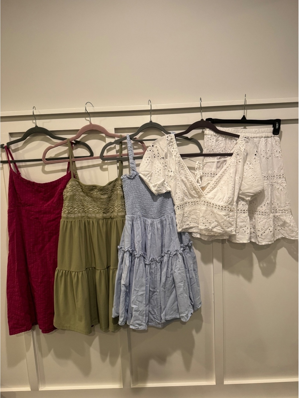 Women's Size Small Boho Summer Clothing Bundle Dresses Eyelet Tops 5 Pc
